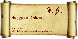Hajgató Jakab névjegykártya